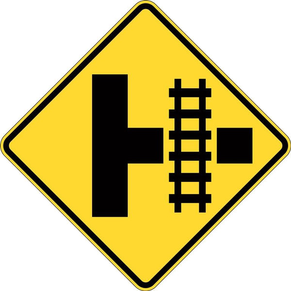 RAIL CROSSING ON SIDE ROAD W7-12 ROAD SIGN