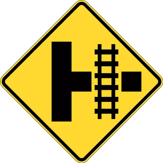 RAIL CROSSING ON SIDE ROAD W7-12 ROAD SIGN
