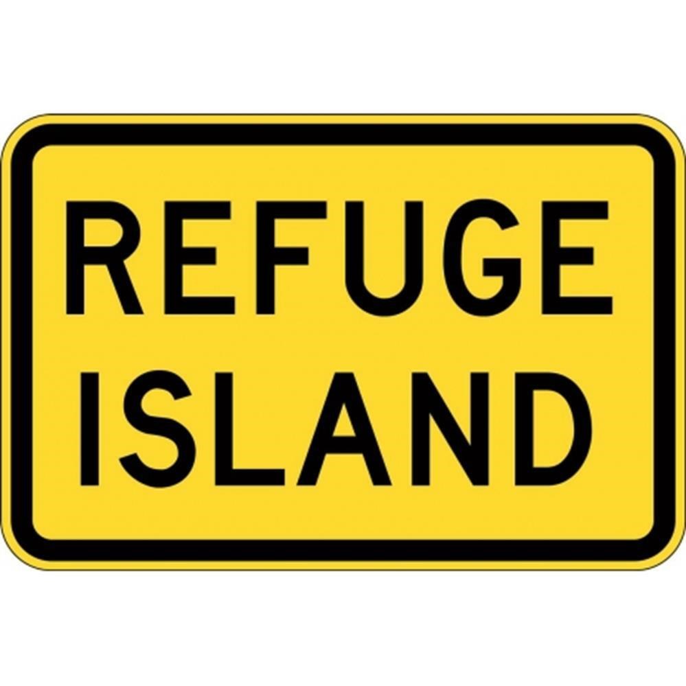 REFUGE ISLAND W8-25  WARNING SIGN