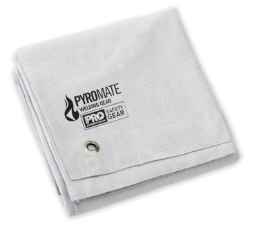 PYROMATE WELDERS BLANKET, CHROME LEATHER, KEVLAR STITCHED, METAL EYELETS