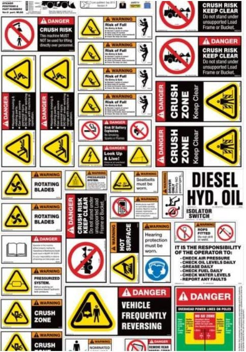 WHEEL LOADER SAFETY STICKER KIT WLSS – All Trades Safety & Workwear ...