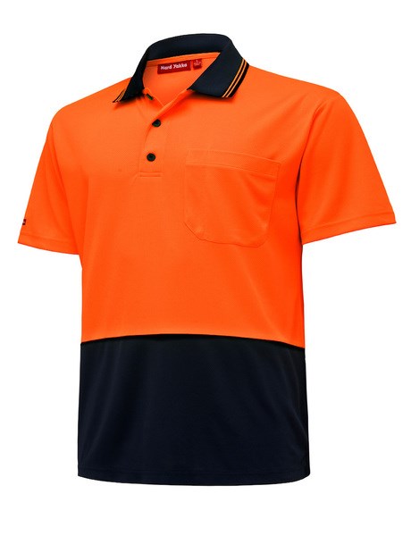 HARD YAKKA Y19605 S/SL HI VIS BREATHABLE MIRCOMESH POLO