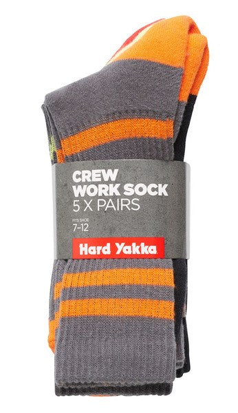 HARD YAKKA Y20035 HY CREW WORK SOCK - 5 PACK