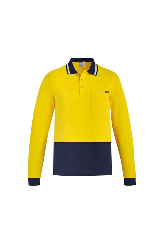 SYZMIK ZH430 MENS HI VIS COTTON L/SL POLO