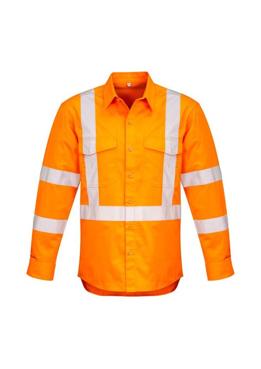 SYZMIK ZW690 REFLECTIVE HI VIS X BACK TAPED SHIRT