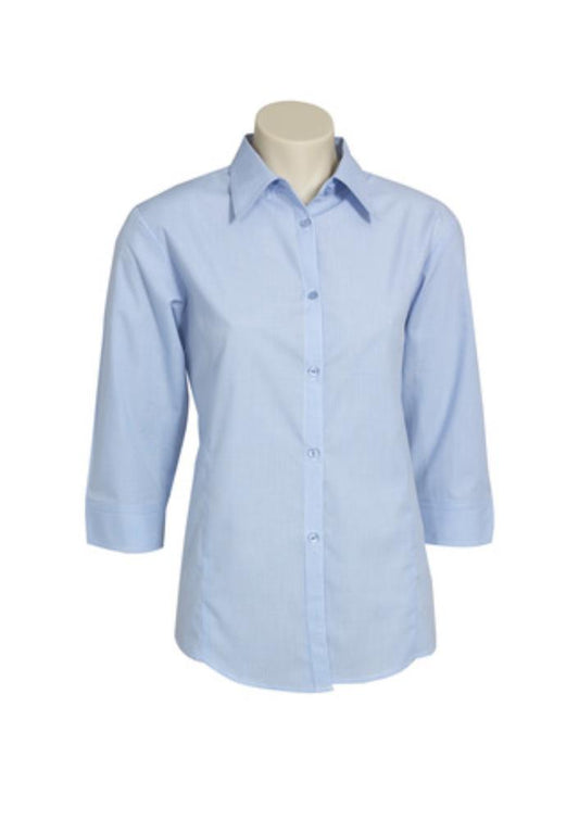 BIZ COLLECTION LB8200 3/4 MICRO CHECK BLOUSE