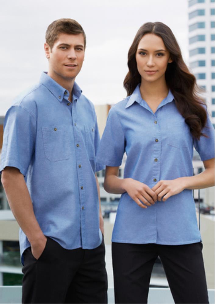 BIZ COLLECTION SH113 S/SL MENS CHAMBRAY SHIRT