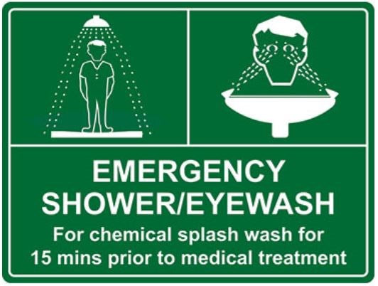 EMERGENCY SHOWER & EYEWASH COMBO SIGN