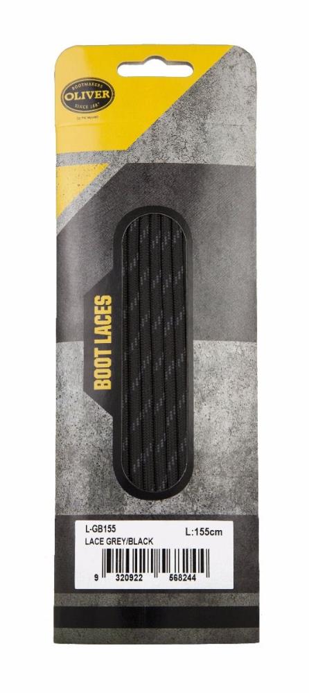OLIVER L-GB125 BOOT LACES-GRY/BLK-125CM