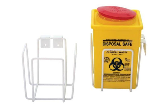 FASTAID FSB002 SHARPS BRACKET - SUITS 1.4 & 1.8L SHARPS CONTAINER FOR WALL/TROLLEY