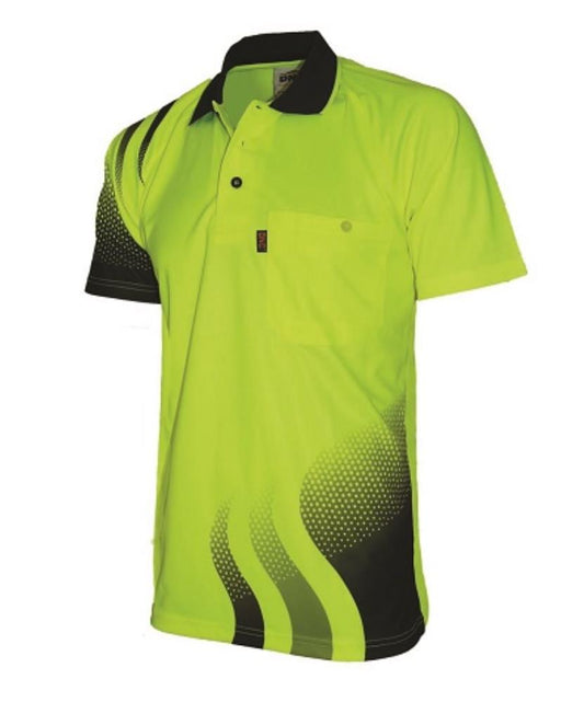 DNC 3563 S/SL WAVE HI VIS SUBLIMATED POLO