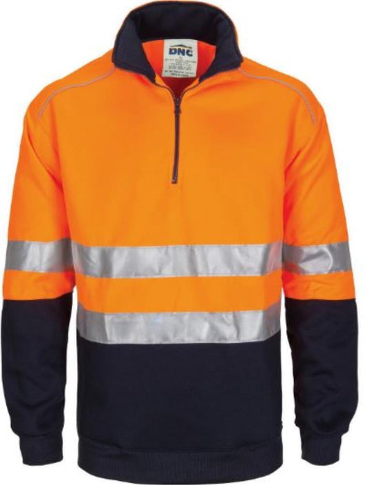 DNC 3729 REFLECTIVE HI VIS 1/2 ZIP  FLEECE WINDCHEATER