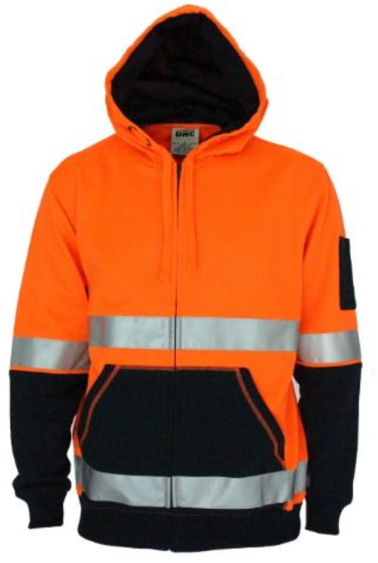 DNC 3788 REFLECTIVE HI VIS FULL ZIP SUPER FLEECY HOODIE