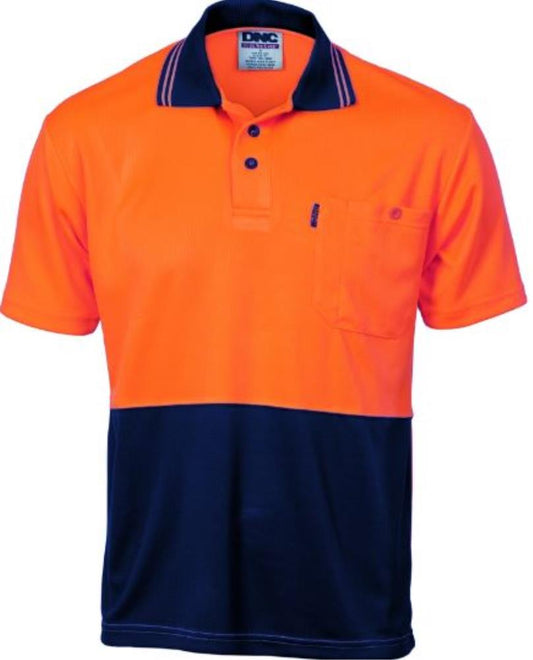 DNC S/SL HI VIS MIRCOMESH POLO