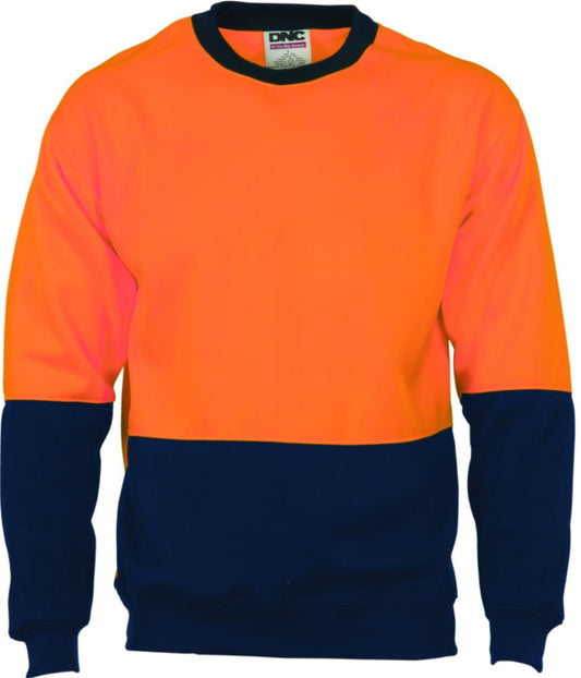 DNC 3821 HI VIS CREW NECK FLEECY SWEATSHIRT