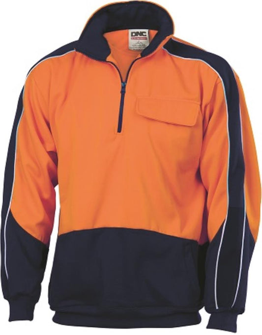 DNC 3823 HI VIS 1/2 ZIP PANEL WINDCHEATER