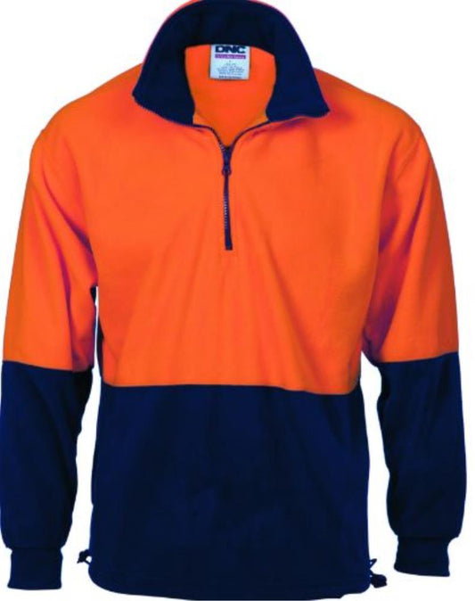 DNC 3825 HI VIS 1/2 ZIP POLAR FLEECE PULLOVER