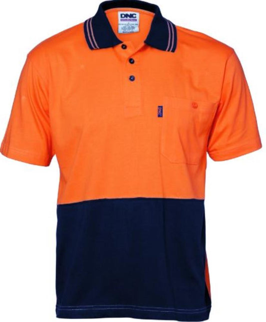 DNC 3845 S/SL HI VIS COOL BREEZE COTTON JERSEY POLO
