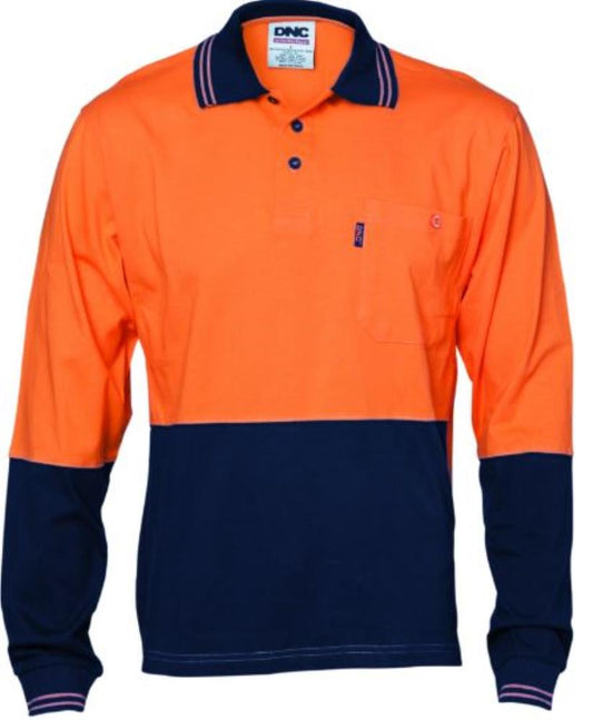 DNC 3846 L/SL HI VIS COOL BREEZE COTTON JERSEY POLO