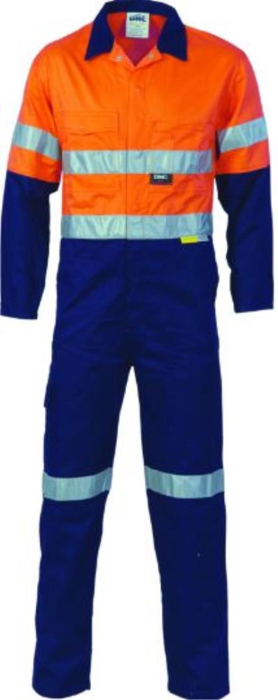 DNC 3855 REFLECTIVE HI VIS COTTON DRILL COVERALLS