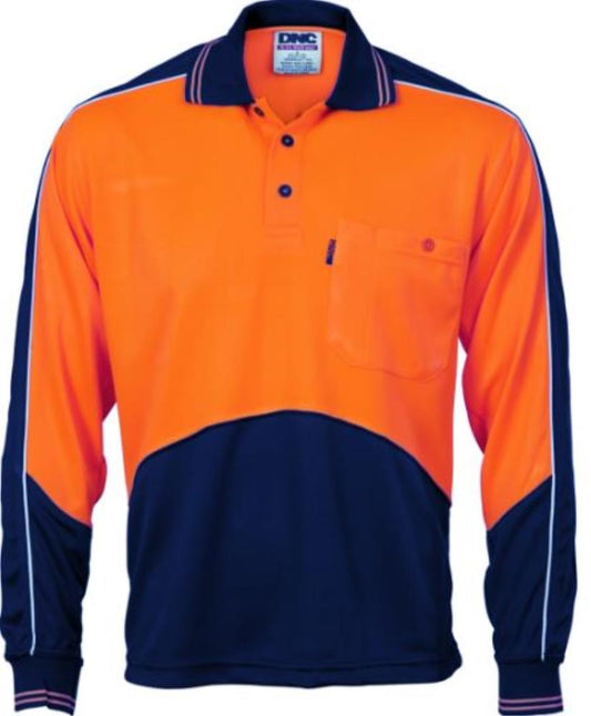 DNC 3892 L/SL HI VIS COOL BREATHE PANEL POLO