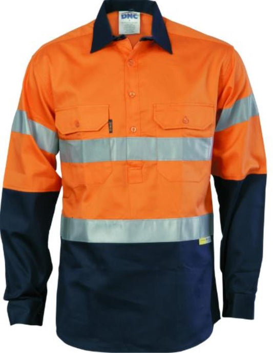 DNC 3949 L/SL REFLECTIVE HI VIS CLOSED FRONT L/WEIGHT SHIRT