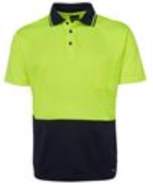 JB'S 6HVNC S/SL HI VIS TRADITIONAL NON CUFF MICROMESH POLO