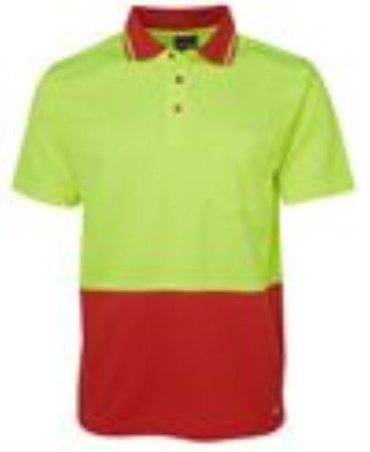 JB'S 6HVNC S/SL HI VIS TRADITIONAL NON CUFF MICROMESH POLO