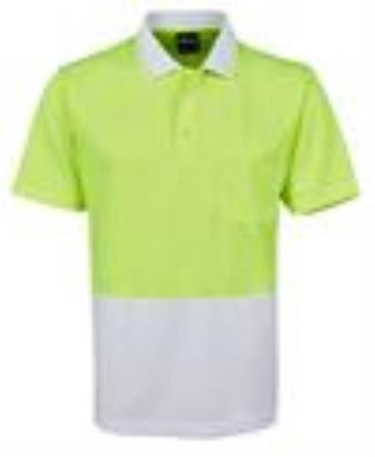 JB'S 6HVNC S/SL HI VIS TRADITIONAL NON CUFF MICROMESH POLO