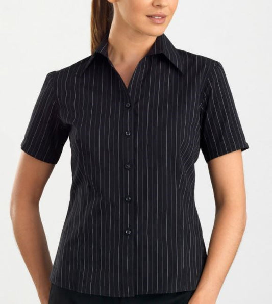 JOHN KEVIN 107 S/SL FINE STRIPE BLOUSE