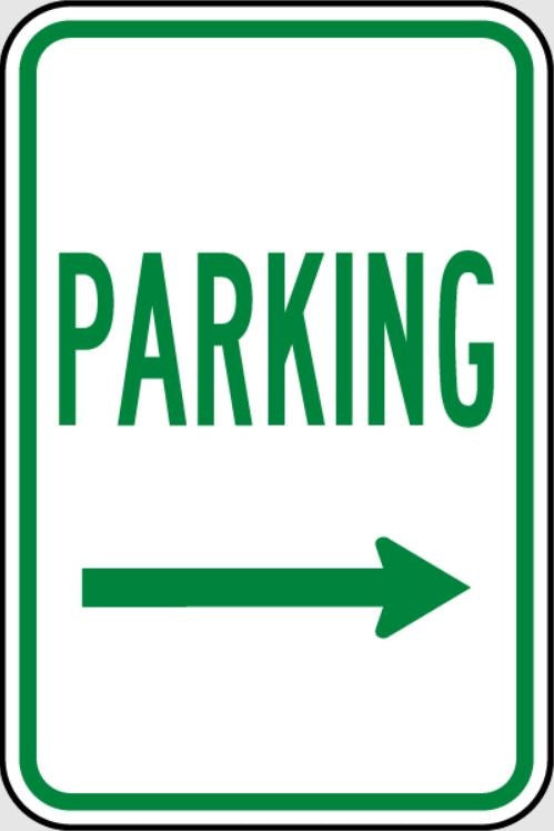 PARKING (RIGHT ARROW) SIGN