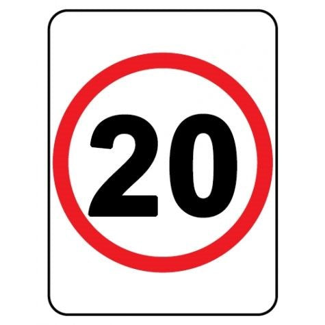 REGULATORY R4-1 SPEED LIMIT SIGN - 20KM/H