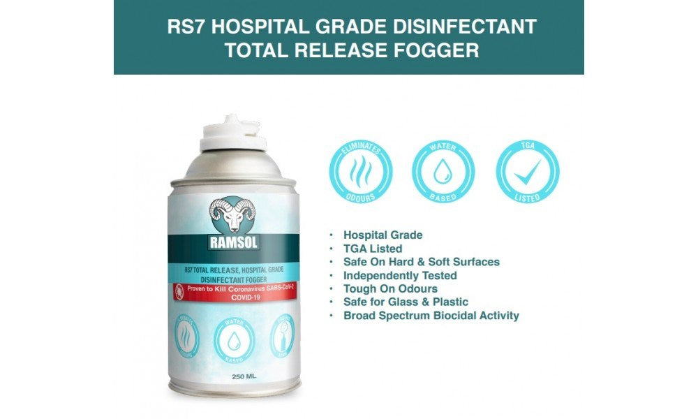 RAMSOL RS7 HOSPITAL GRADE WATER-BASED DISINFECTANT TOTAL RELEASE AEROSOL - 150ML