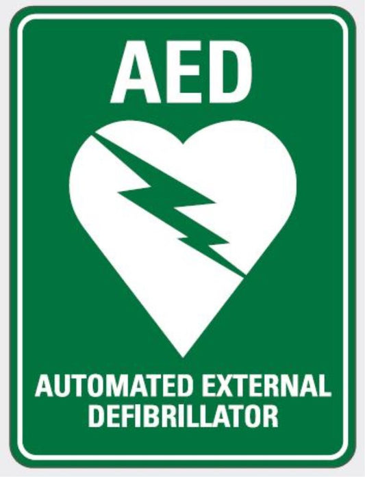 EMERGENCY - AED (AUTOMATED EXTERNAL DEFIBRILLATOR) SIGN