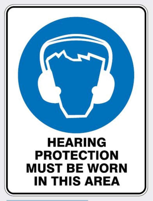 MANDATORY HEARING PROTECTION MUST BE WORN SIGN