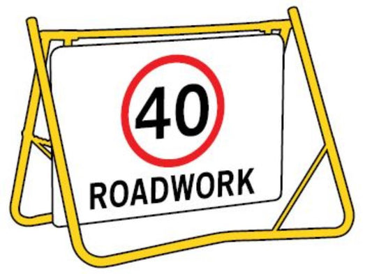 40KM/H ROADWORK SPEED DISC SR4-212 SWING STAND SIGN