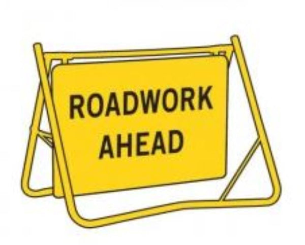 ROADWORK AHEAD T1-1 SWING STAND SIGN