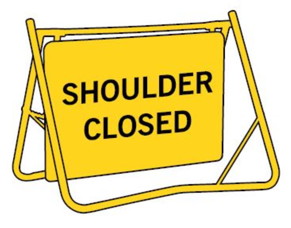SHOULDER CLOSED T2-19 SWING STAND SIGN