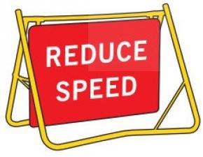REDUCE SPEED T9-9 SWING STAND SIGN