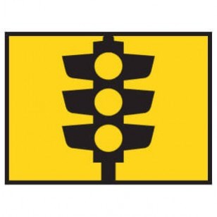 TRAFFIC LIGHT SYMBOL T1-30 BOXED EDGE ROAD SIGN