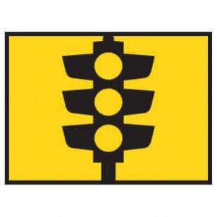 TRAFFIC LIGHT SYMBOL T1-30 BOXED EDGE ROAD SIGN