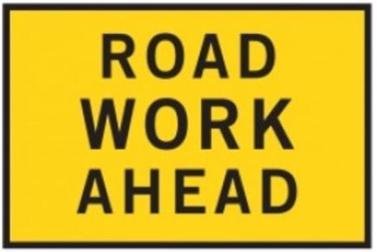 ROAD WORK AHEAD - BOXED EDGE SIGN