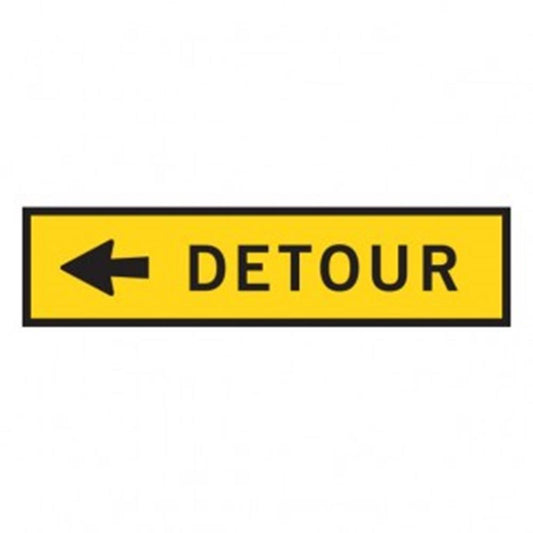 DETOUR LEFT ARROW - BOXED EDGE SIGN