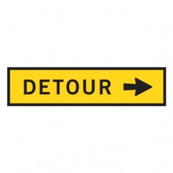DETOUR RIGHT ARROW - BOXED EDGE SIGN