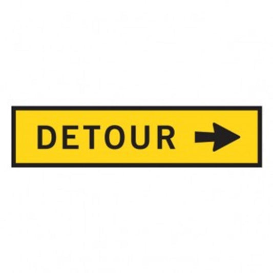 DETOUR RIGHT ARROW - BOXED EDGE SIGN