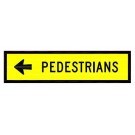 PEDESTRIANS LEFT T8-2(L) BOXED EDGE ROADSIGN-1200 X 300MM