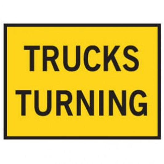 TRUCKS TURNING - BOXED EDGE SIGN