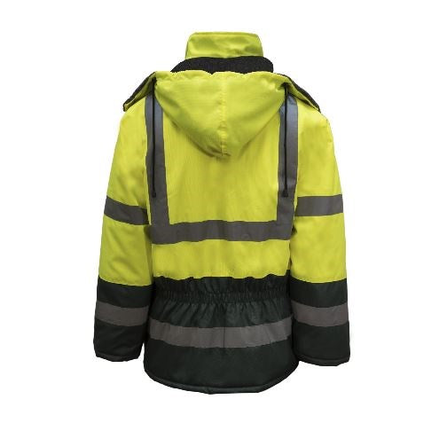 WORKCRAFT WFJ001 2 TONE HI-VIS FREEZER JACKET WITH REFLECTIVE TAPE