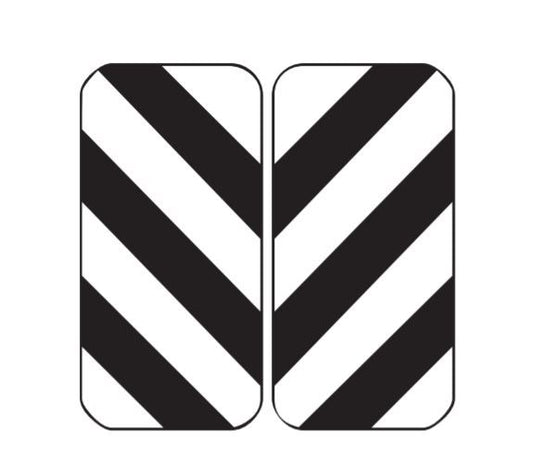 HAZARD D4-3 WIDTH HAZARD MARKER ROADSIGN - ALUMINIUM