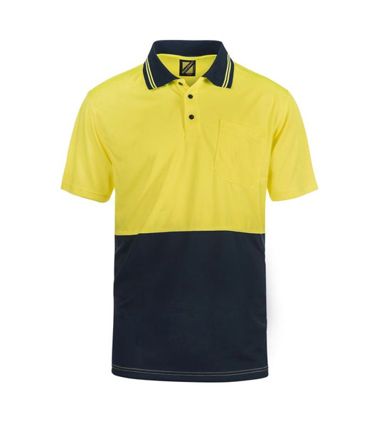 WORKCRAFT WSPK20 HI VIS KIDS MICROMESH POLO WITH POCKET
